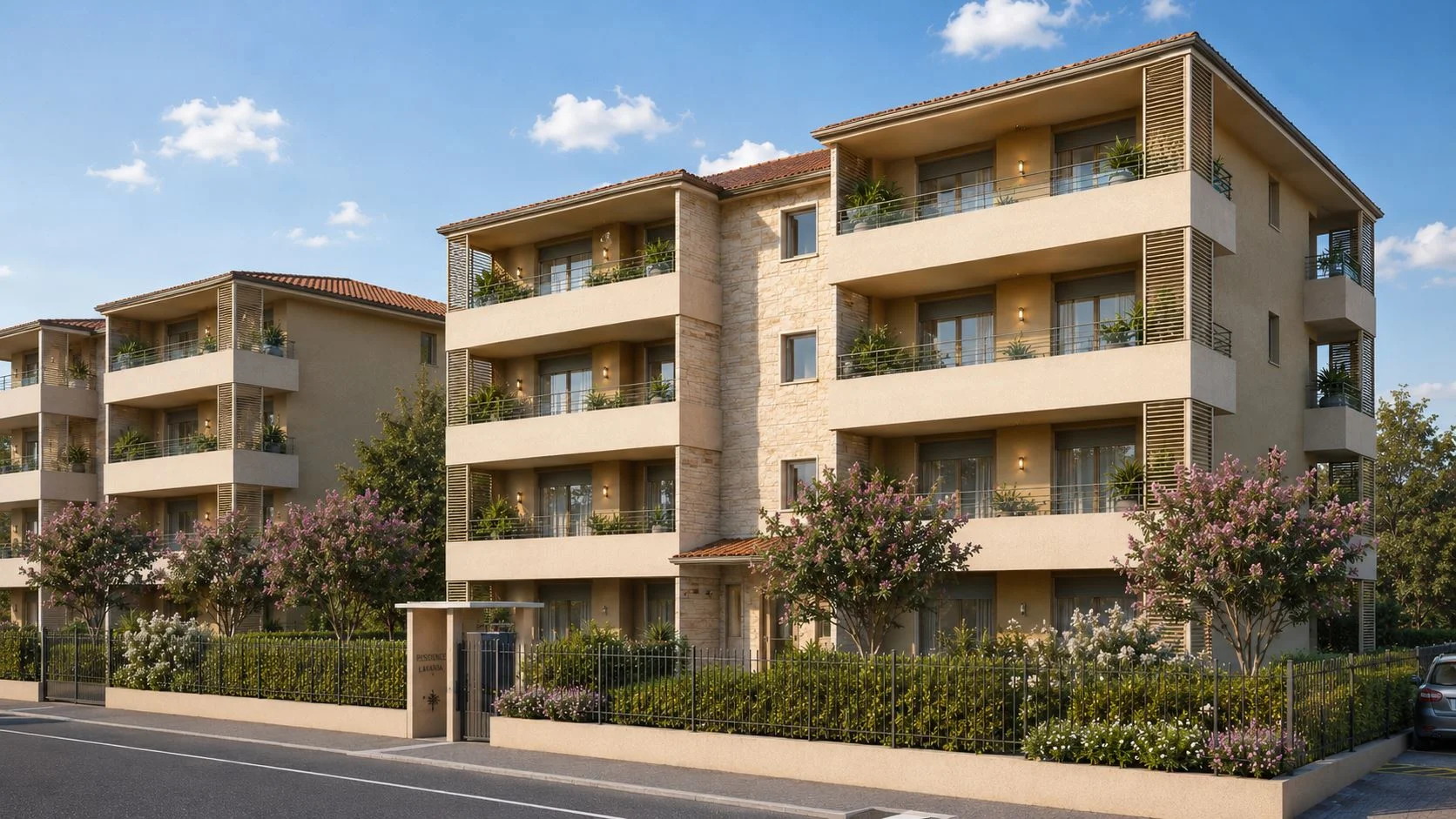 Rendering delle nuove residenze di Via Amendola a Pavia